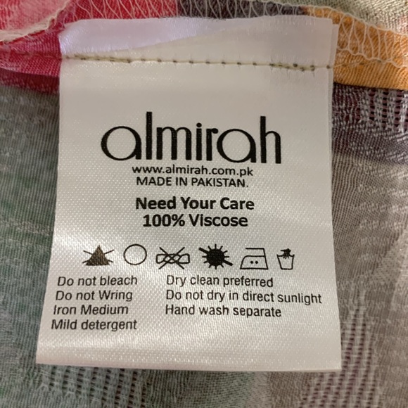 Almirah 3-piece sleeveless kameez/top kameez/dupatta viscose set bright print L - Picture 13 of 13